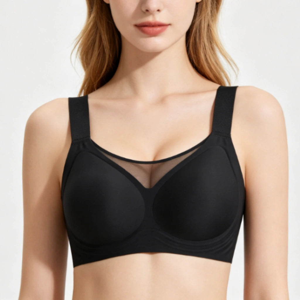 Wirefree Plus Size Compression Bra - Big Bust Minimizer with Side Fat Control & Back Support (Sizes M-8XL)