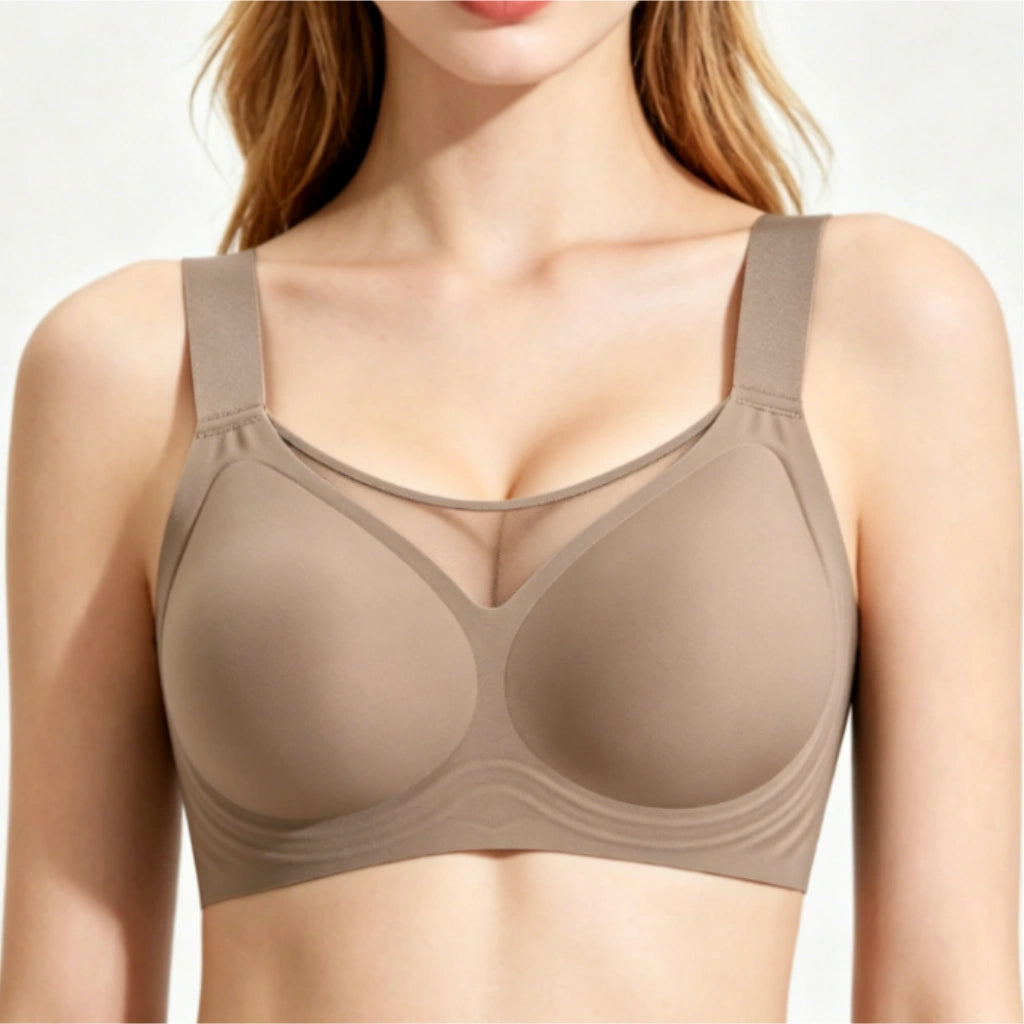 Wirefree Plus Size Compression Bra - Big Bust Minimizer with Side Fat Control & Back Support (Sizes M-8XL)